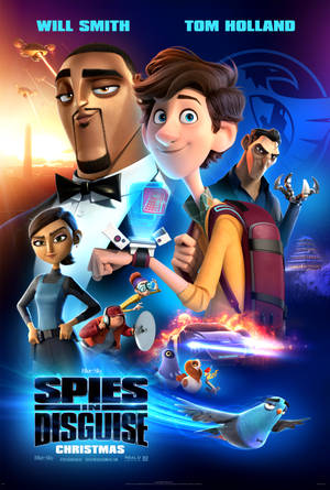Billedtekst: Spændende ny plakat til animationsfilmen Spies in Disguise — Huawei MatePad Air (2025) Wallpapers