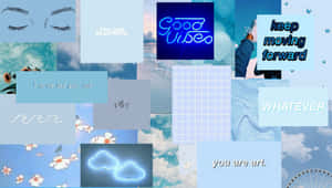 Blå æstetisk baggrund — Æstetisk collage Wallpapers