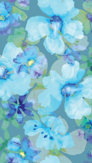 Blå Blomstret iPhone
