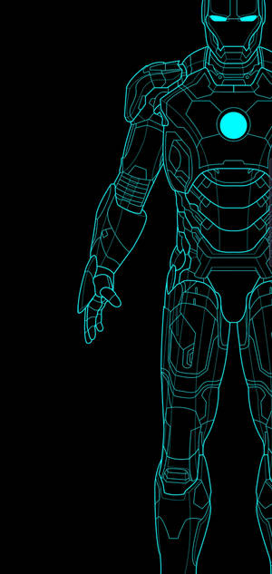 Blå Ironman S10+ wallpaper — Batteribesparelse Wallpapers