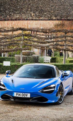 Blå McLaren 720S i have til telefon — Seje biler GIF Wallpapers