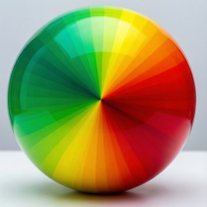En levende radial gradientkugle med flere farvestop og en blank overflade. — Pixel Watch Wallpapers