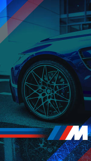 Blåt bildæk med BMW M-logo — Bmw Wallpapers