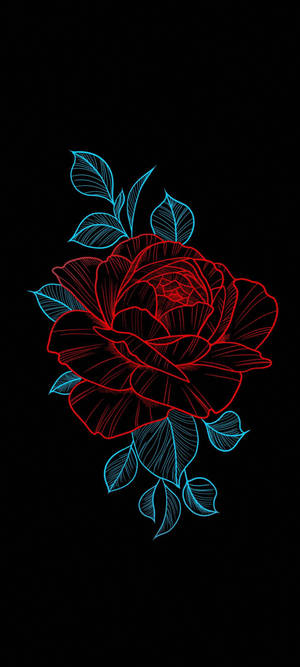 Blomsterdesign Neonrose — Honor Play 80 Pro Wallpapers