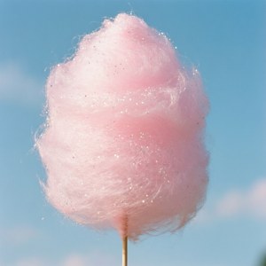 Fluffy pastel lyserød bomuldsbolsje på pind — Pixel Watch 5 Wallpapers