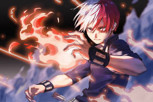 Brændende hænder på søde Todoroki tapet — Anime par GIF Wallpapers