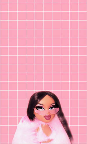 Bratz Yasmin i lyserød pels tapet — Galaxy Tab S9 FE Wallpapers