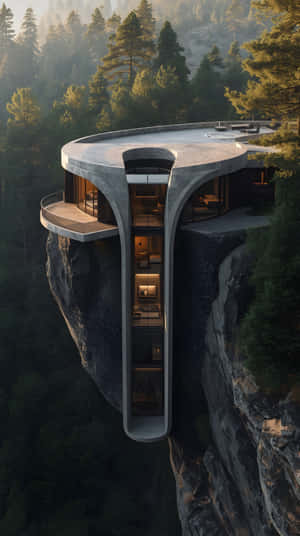Fremtidsby, futuristisk by, arkitektur, luksus, luksushus, herskabsvilla, klippe, hus, moderne, bjerg, bjergæstetik, skov, skovbaggrund, natur, natur 4k, naturelsker, naturskønhed, drøm, minimalistisk, fotografi