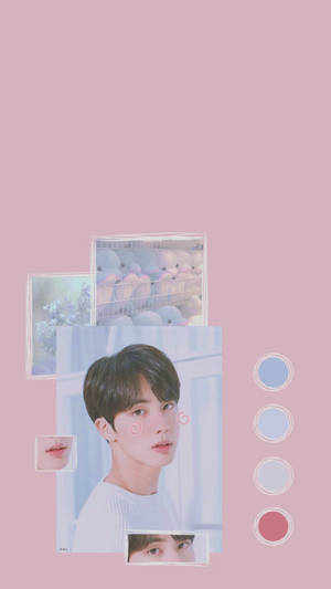 BTS Aesthetic Jin på lyserød — Bts æstetik Wallpapers