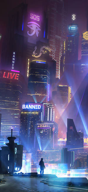 By om natten cyberpunk iPhone X — iPhone 15 Pro Max Wallpapers