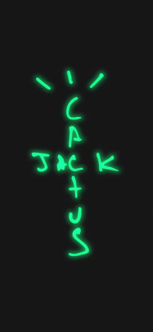 Cactus Jack glødende logo baggrund — iPhone 14 Pro Wallpapers