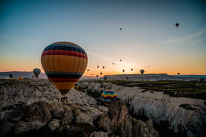 Cappadocia Fuldskærms Desktop — Solnedgang Wallpapers