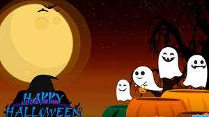 Cartoon Halloween glade spøgelser tapet