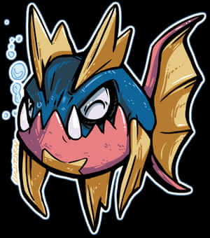 Carvanha og Bobler — Pokemon Wallpapers