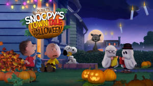 Charlie Brown og Peanuts-gruppen til Halloween baggrund