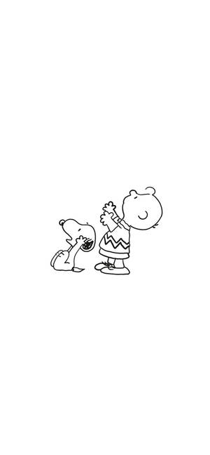 Charlie Brown Snoopy omrids baggrund — iPhone 16e Wallpapers
