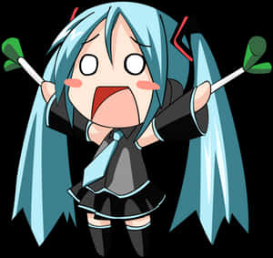 Transparent Panic Clipart - Hatsune Miku Chibi Porre, HD Png Download