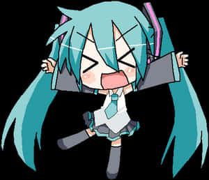 Chibi Miku Png - Hatsune Miku Chibi Gennemsigtig, Png Download
