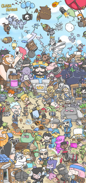 Clash Royale doodle-tegneserie — Samsung S23 Wallpapers