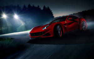 Cool bil Ferrari slank rød baggrund — Ferrari Wallpapers