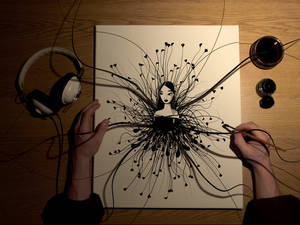 Baggrundsbillede med cool tegning af rankekvinde — Sej tegning Wallpapers