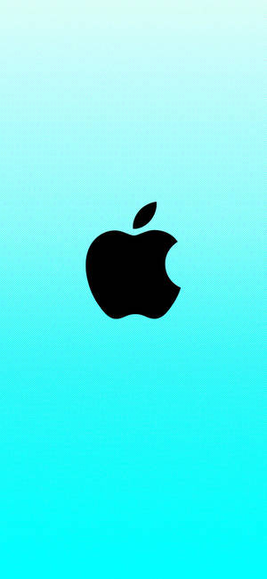Cyan blå Apple logo tapet — iPhone 12 Pro Wallpapers
