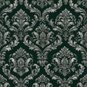 Pynteligt sølvdamask på mørkegrøn for en kongelig Slytherin-æstetik tapet. — Slytherin æstetik Wallpapers
