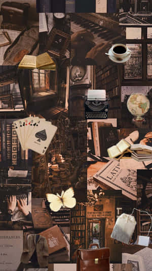 Dark Academia æstetisk biblioteksscene — Mørk akademisk æstetik Wallpapers