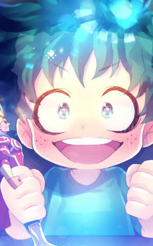 Deku Sødt Tegneserieansigt — Galaxy Tab Active5 Pro Wallpapers