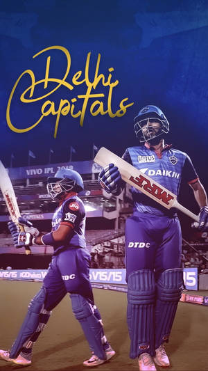 Delhi Capitals Batsman baggrund — Kold Wallpapers