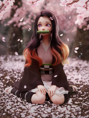 Demon Slayer Nezuko 3D-billede