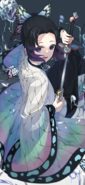 Demon Slayer Telefon Shinobu — Galaxy S25 Ultra Wallpapers