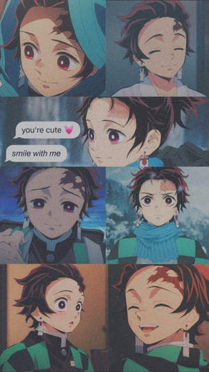 Demon Slayer Telefon Tanjiro Udtryk — Djævlejæger Wallpapers