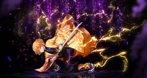 Demon Slayer Zenitsu på jorden — Dæmonjæger zenitsu Wallpapers