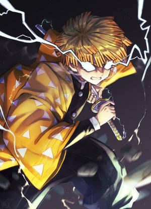 Demon Slayer Zenitsu Tordenøjne — Dæmonjæger zenitsu Wallpapers