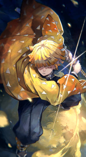 Demon Slayer Zenitsu med sværd — Dæmonjæger zenitsu Wallpapers