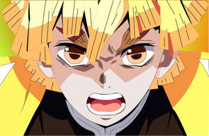 Demon Slayer Zenitsu tæt på — Dæmonjæger zenitsu Wallpapers