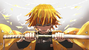 Demon Slayer Zenitsu trækker sværdet — Dæmonjæger zenitsu Wallpapers