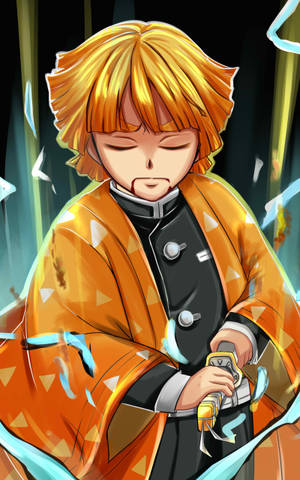Demon Slayer Zenitsu koncentrerer sig — Dæmonjæger zenitsu Wallpapers