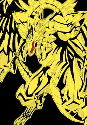 Den bevingede drage af Ra, et kraftfuldt egyptisk gudekort i Yu-Gi-Oh! — iPhone Duo Wallpapers