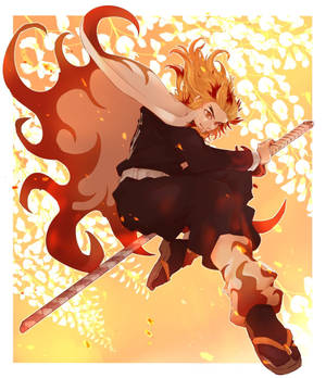 Rengoku Kyoujurou Jump wallpaper. — Nubia Flip Wallpapers