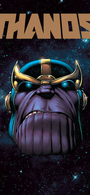 En HD-mobilbaggrund af Marvel-skurken Thanos' hoved med rustningshjelm. — iPhone 11 Pro Max Wallpapers