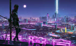Neon City baggrund — Neon by Wallpapers