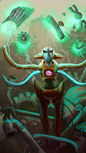 Deoxys og svævende tandhjul — Pokemon telefon Wallpapers