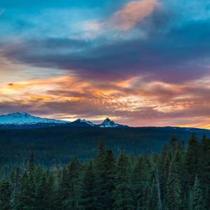 Diamond Peak Solnedgang iPad wallpaper
