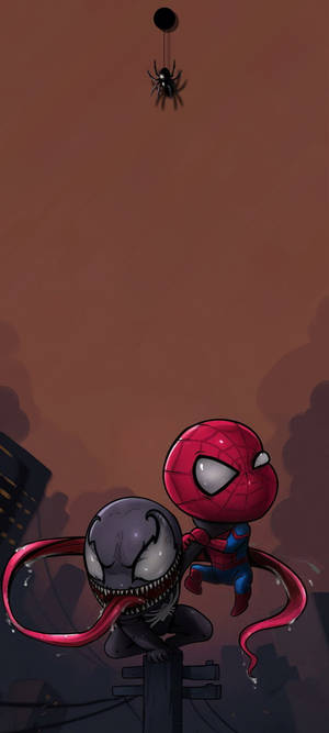 Dot Notch Venom og Spider-Man — Nothing Phone (2) Wallpapers