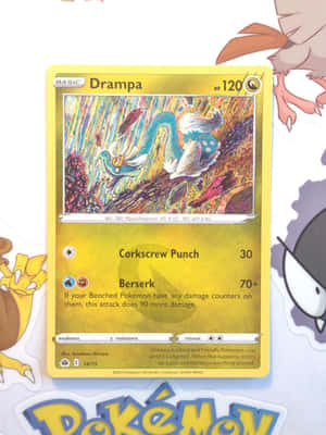 Drampa-kort mod Pokémon-baggrund — Pokemon telefon Wallpapers