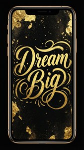 iPhone 11 med guldfolie-typografi tapet