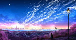Lilla anime-baggrund