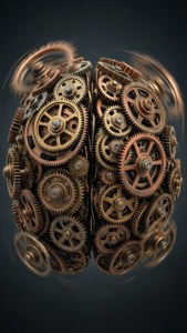 Steampunk hjerne lavet af sammenkoblede tandhjul — iPhone 5 Wallpapers